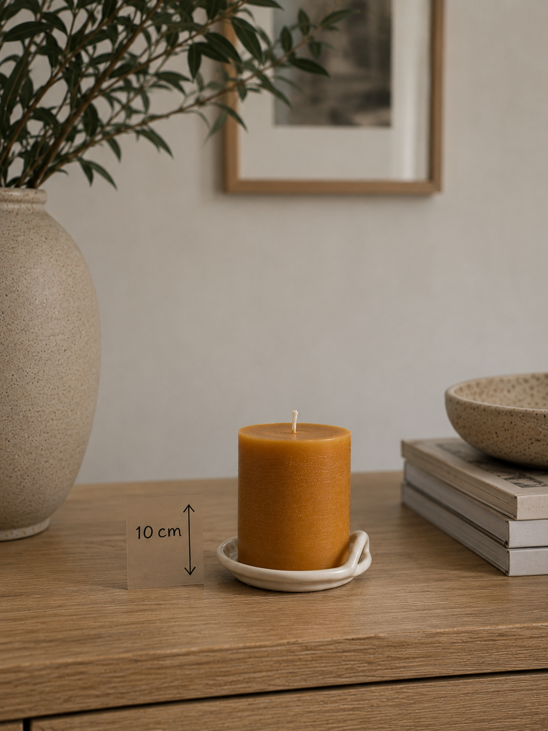 Handmade Beeswax pillar candles in 3 sizes