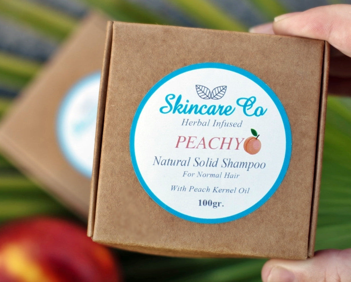 Peachy Natural Solid Shampoo for Normal Hair with Apricot Kernel Oil