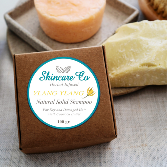 Ylang Ylang Natural Solid Shampoo for Dry Hair with Cupuacu Butter and Ylang Ylang Essential Oil